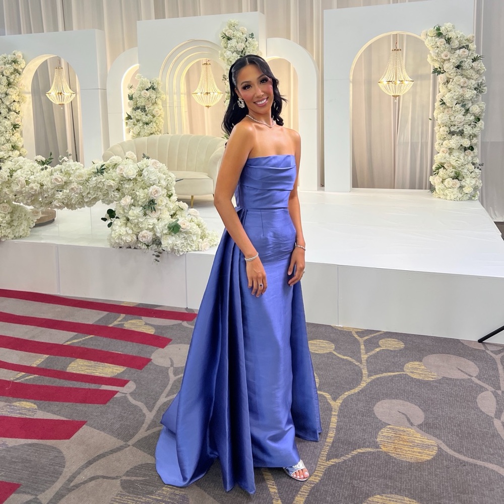 Solace London Purple Strapless Gown - Picture 2 of 3